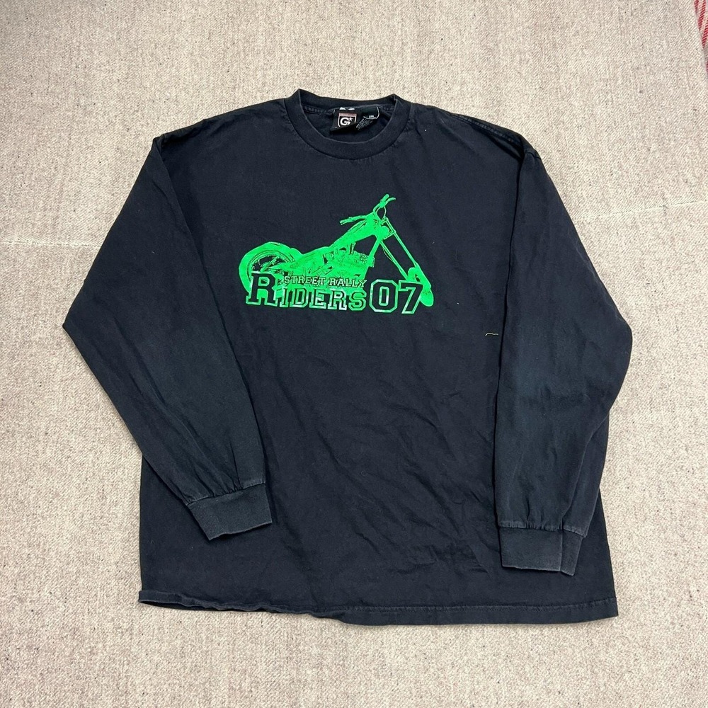 Vintage Street Rally Riders Shirt Mens XXL Black 2000s Motorcycle Choppers